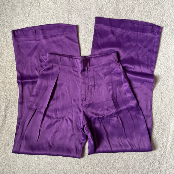 Zara Pants & Jumpsuits Zara Silky Purple Pants Poshmark